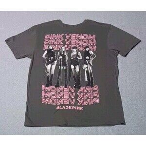 Blackpink Pink Venom Graphic Tshirt L Gray K Pop Band Tee Concert Merch Group